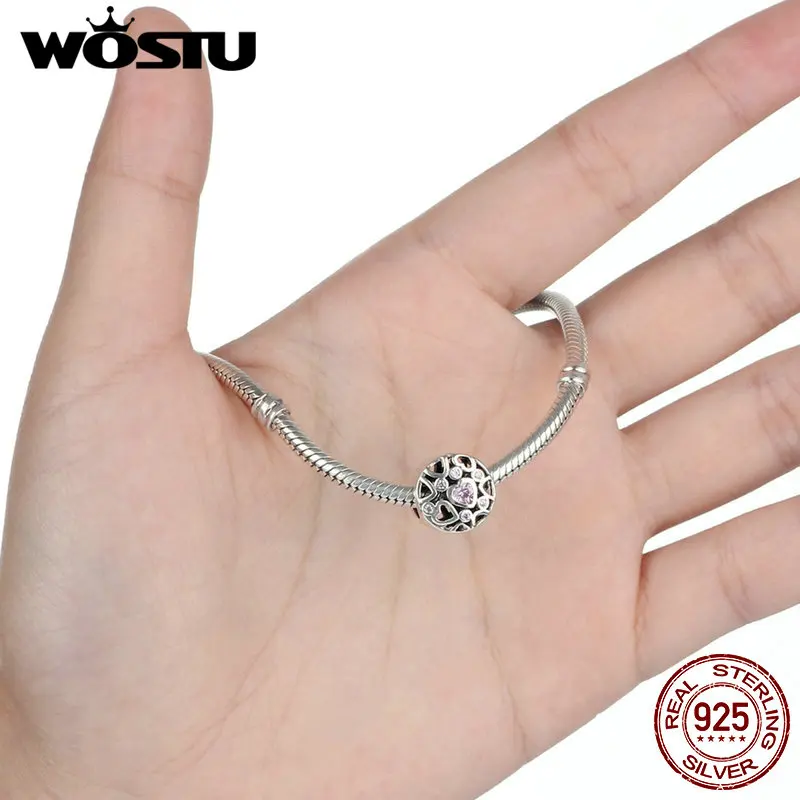 Настоящие бусины-подвески в виде сердца из серебра 100% дюйма подходят для