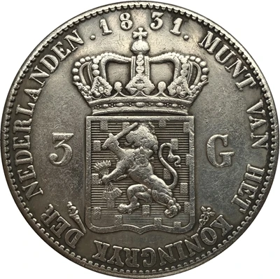 Нидерланды 1831 3 галден копия монеты 40 мм