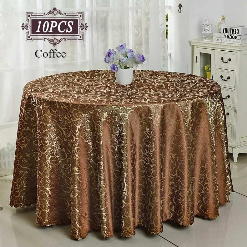 Factory Wholesale 10PCS Luxury Wedding Table Cover Linen for Banquet Party Hotel Restaurant Decor Gold 90&quot Round Cloth | Дом и сад