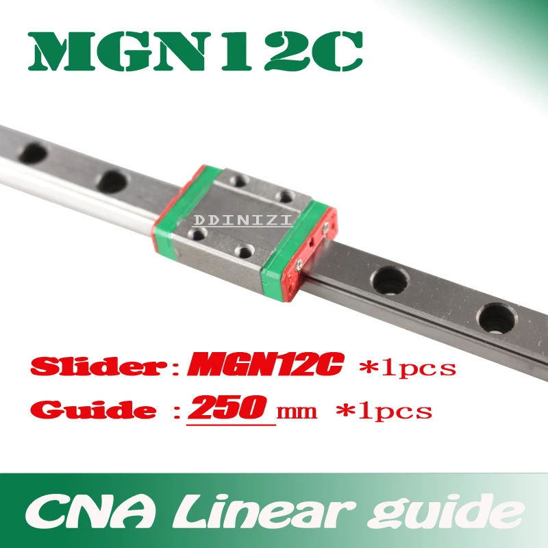 12 мм линейная направляющая MGN12 L = 250 линейный рельсовый путь + MGN12C длинная