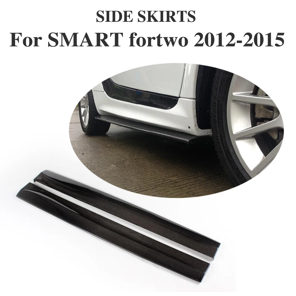 Черные боковые юбки из углеродного волокна подгузники для Benz Smart Fortwo 2012 2015|carbon