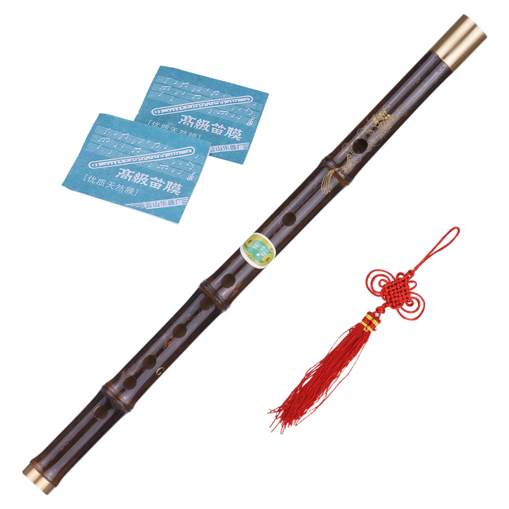 

Professional Black Bamboo Dizi Flute Traditional Handmade Chinese Musical Woodwind Instrument Key of C Study Level