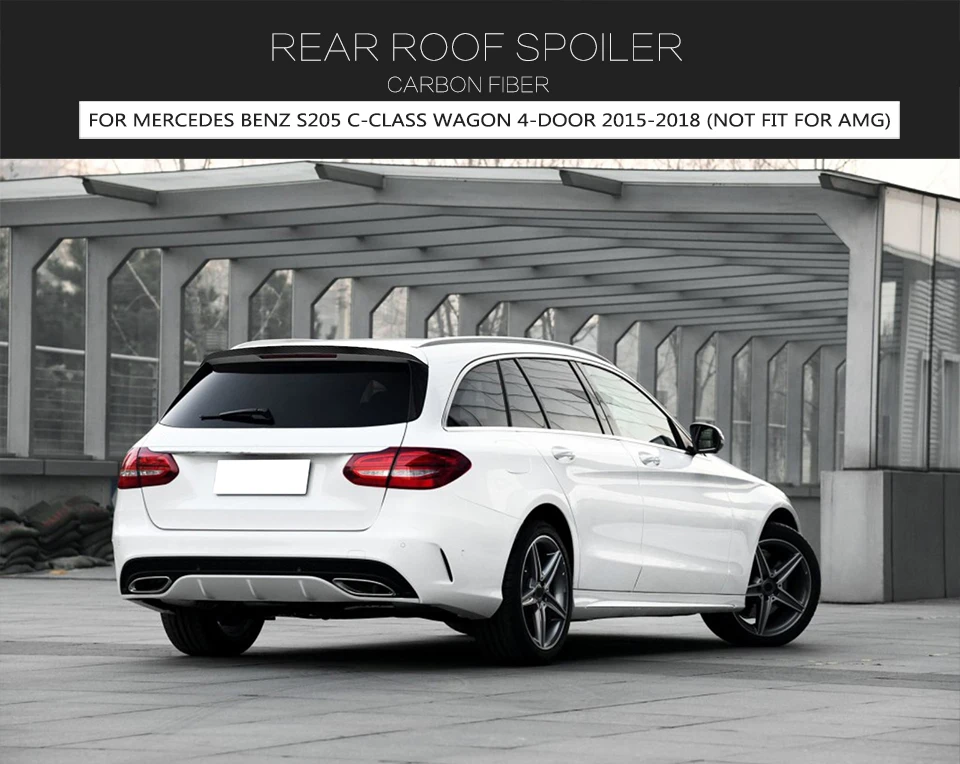 Углеродное волокно задний спойлер на крыше губы крыло для Mercedes Benz S205 C-class Wagon Hatchblack только 4 двери- Черный FRP
