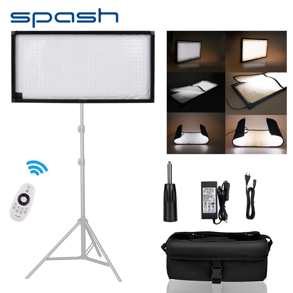 

spash FL-3060A Flexible Studio Light LED Light for Video Photography Lighting Bi-color 3200K-5500K 384 LEDs CRI90 Photo Lamp