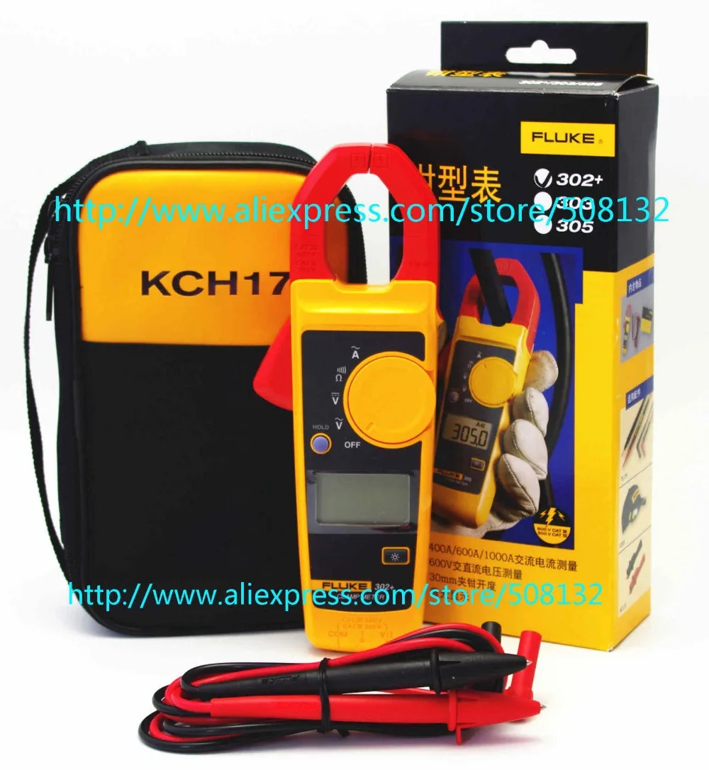 FLUKE 302 + с coft чехол KCH17 Ручной цифровой клещи мультиметр тестер|fluke 302|clamp meter multimeterclamp