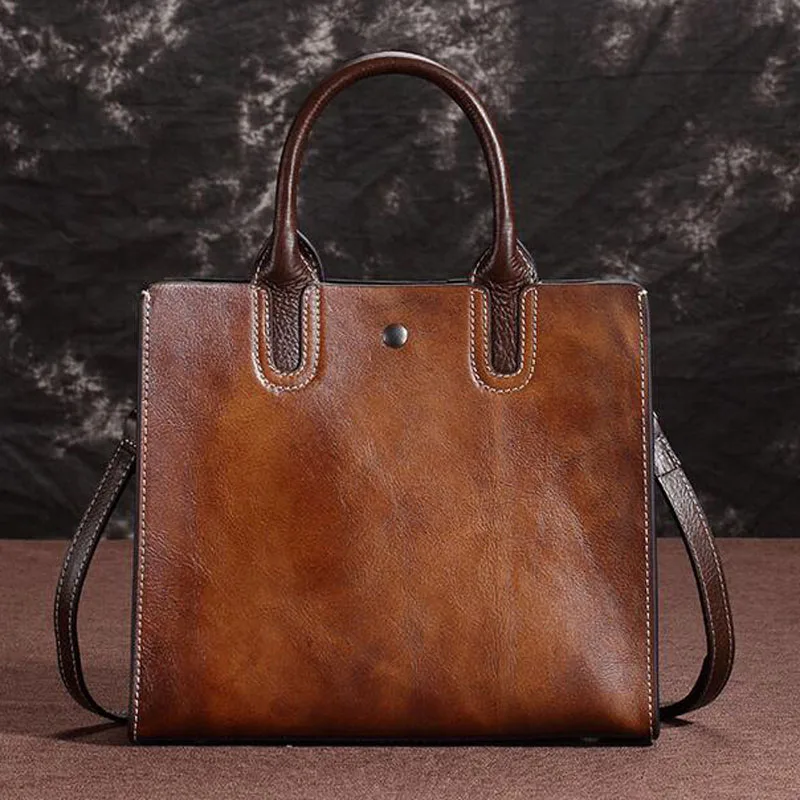 Сумка-мессенджер женская из натуральной кожи саквояж на плечо с верхними ручками