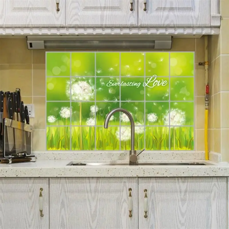 Большие 60*90 см кухонные маслостойкие съемные настенные наклейки из алюминиевой