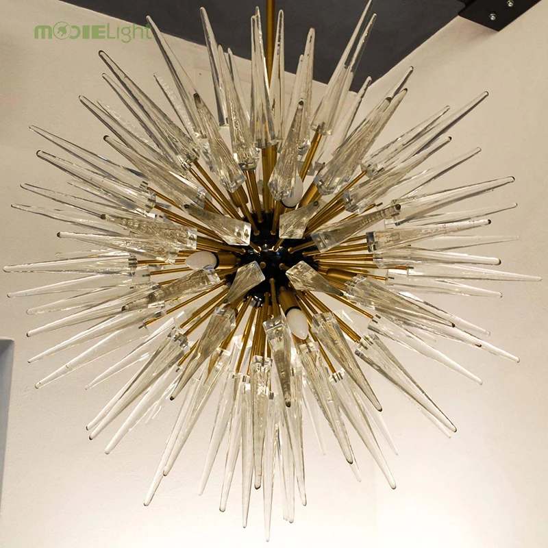 Люстра Спайк Midcentury Sputnik подвесной светильник с призматическими элементами для