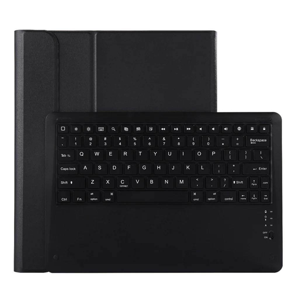 Для Apple iPad Pro 12,9 A1876 A1895 A1983 A2014 Bluetooth клавиатура чехол из искусственной кожи съемная подставка планшет защитный чехол - Цвет: Черный