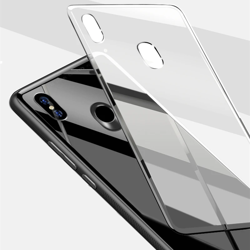 Защитный Прочный защитный чехол из закаленного стекла для Xiao mi 8 Lite mi 8 черный тонкий силиконовый бампер чехол на mi 8 Lite Coque