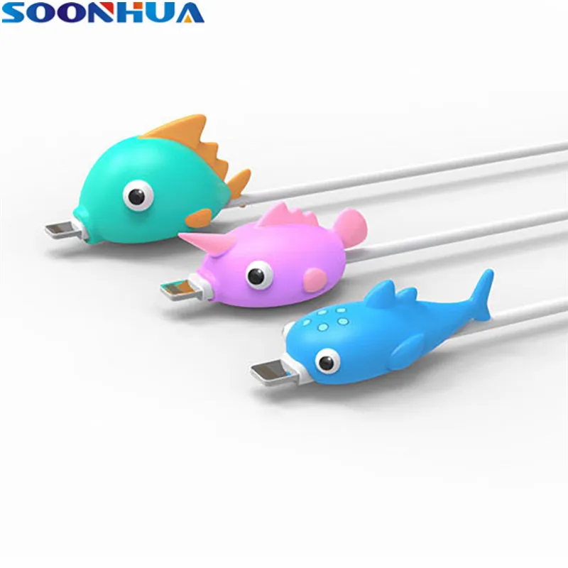 Намотка для кабеля SOONHUA из ПВХ с мультяшными животными универсальный защитный