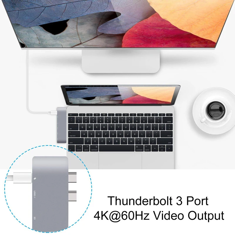 Usb type C концентратор Thunderbolt 3 адаптер многопортовый для 2017 2016 MacBook pro с 40 Гбит/с SD TF