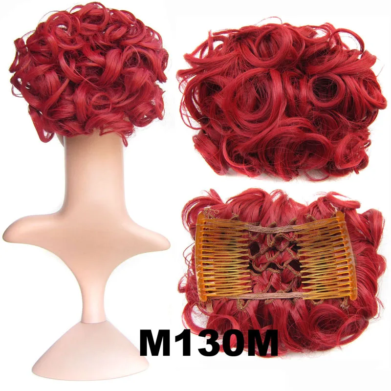M130M Jeedou Chignon синтетические волосы клип в волосы Updos смесь оттенков серого цвета 100 г натуральные волосы накладной пучок для волос вьющиеся шиньоны - Цвет: M130M