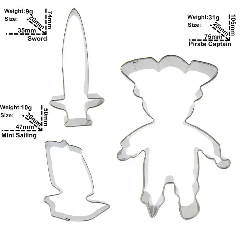 Меч мини-парусный спорт пиратский капитан 3 шт. формы для резки печенья