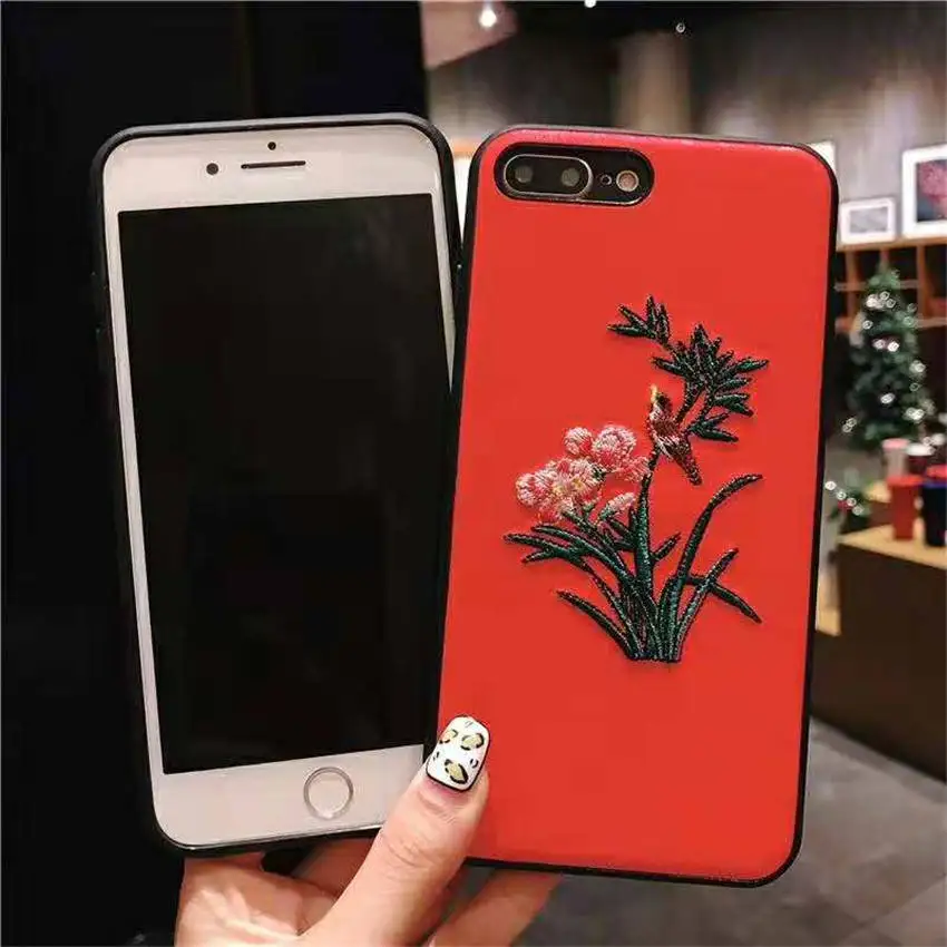 Роскошные чехлы на заднюю панель телефона для iPhone XR XS MAX 7 8 6s Plus розовые с вышивкой