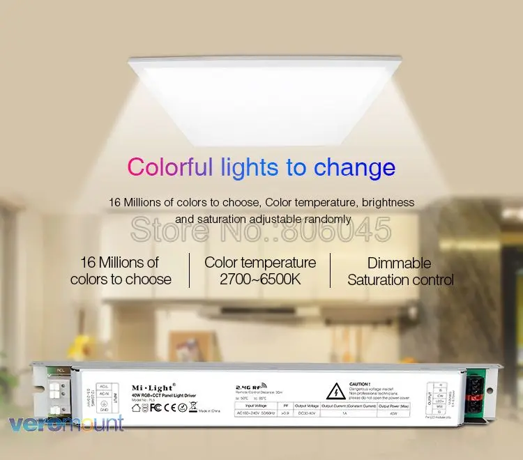 Milight 40 Вт RGB+ CCT светодиодный свет панели Поддержка 2,4 г дистанционное управление и смартфон приложение Wi-Fi управление и Alexa Голосовое управление
