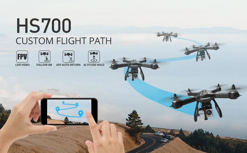 ЕС США Holy Stone HS700 gps селфи Дрон с камерой HD 1080P FPV 1000 м полёт 20 минут 2800 мАч 5 ГГц бесщеточный двигатель RC вертолет