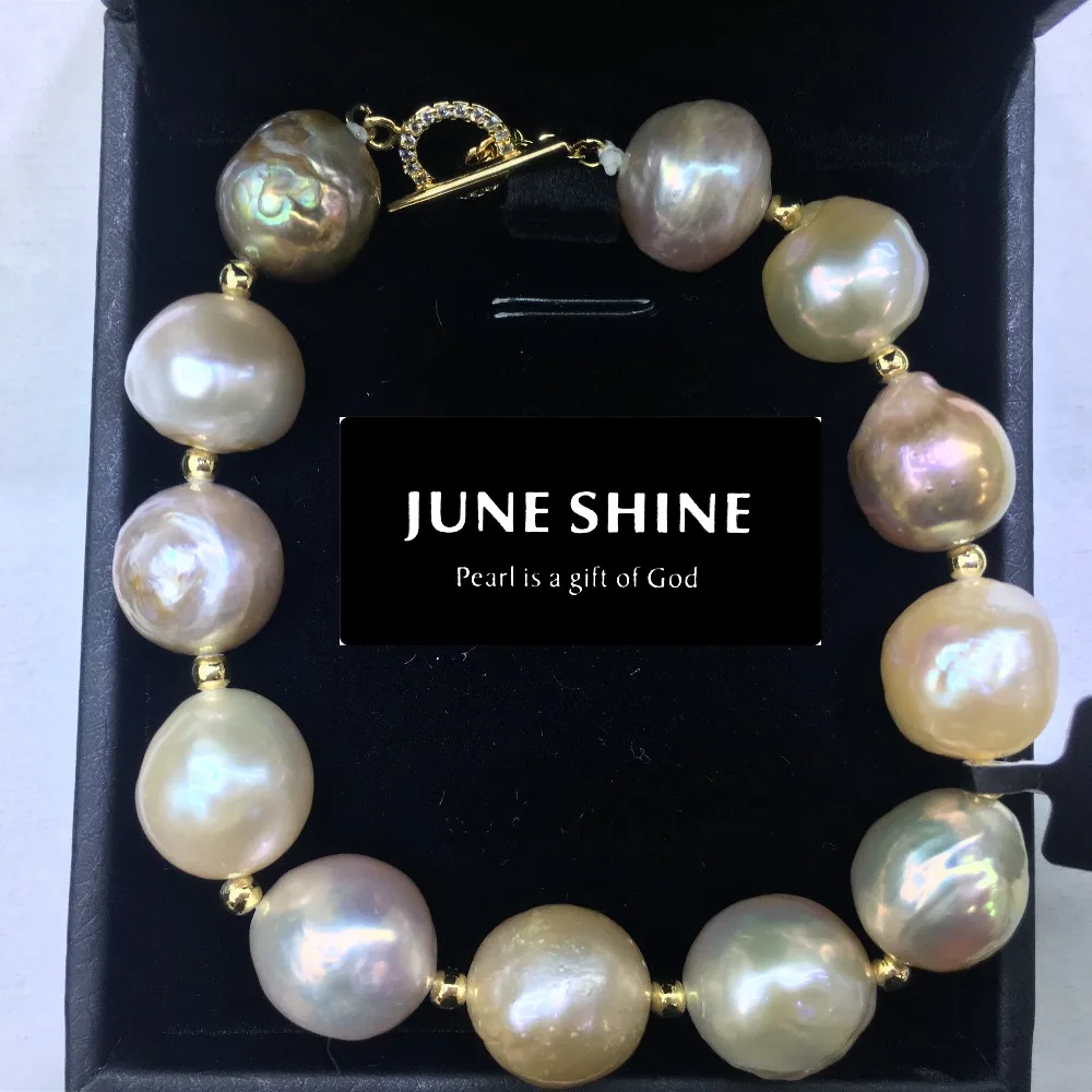 

Freshwater Pearl Bracelets Fine Jewelry Women Bangle baroque style strand bracelets hand chain fashion bangles Christmas BRA002