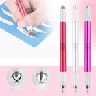 Ручная ручка для татуажа с двойной головкой, подводка для бровей и губ, Перманентный макияж, 3D вышивка, 5 цветов, ручная ручка из сплава, тату, иглы, чернила