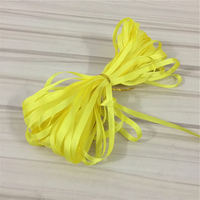 10 ярдов желтые Grosgrain ленты для свадебного украшения DIY детский бант подарочная
