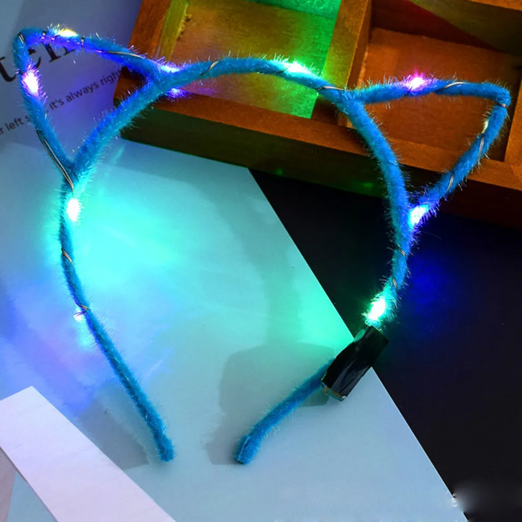 Милые El LED Клубные вечерние концерты кошачьи ушки светятся яркими светящимися