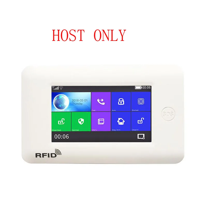 White host only DAYTECH GSM цветной сенсорный экран GSM WiFi сигнализация PIR/дверной/оконный датчик Android iOS APP пульт дистанционного управления совместим с Alexa - Цвет: White host only