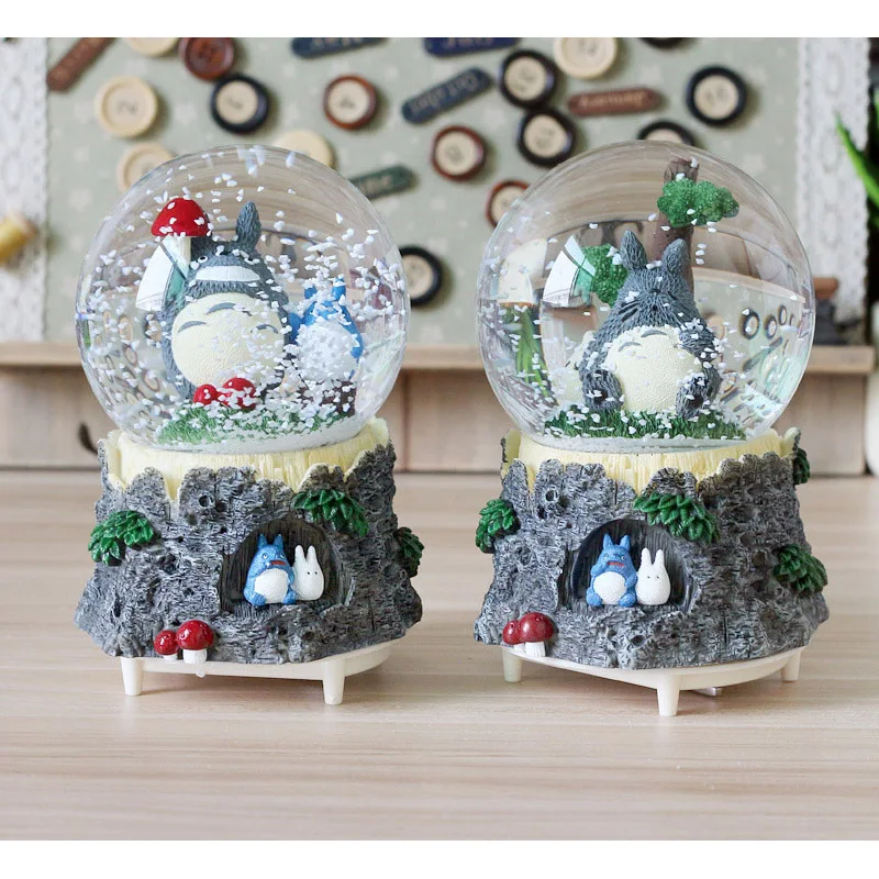 Вращающийся diy Totoro детская игрушка музыкальная шкатулка поворотный снежный