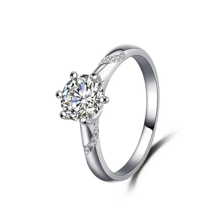 Бриллиантовые кольца для 925 стерлингового серебра 1.5ct AAAAA cz обручальное женщин