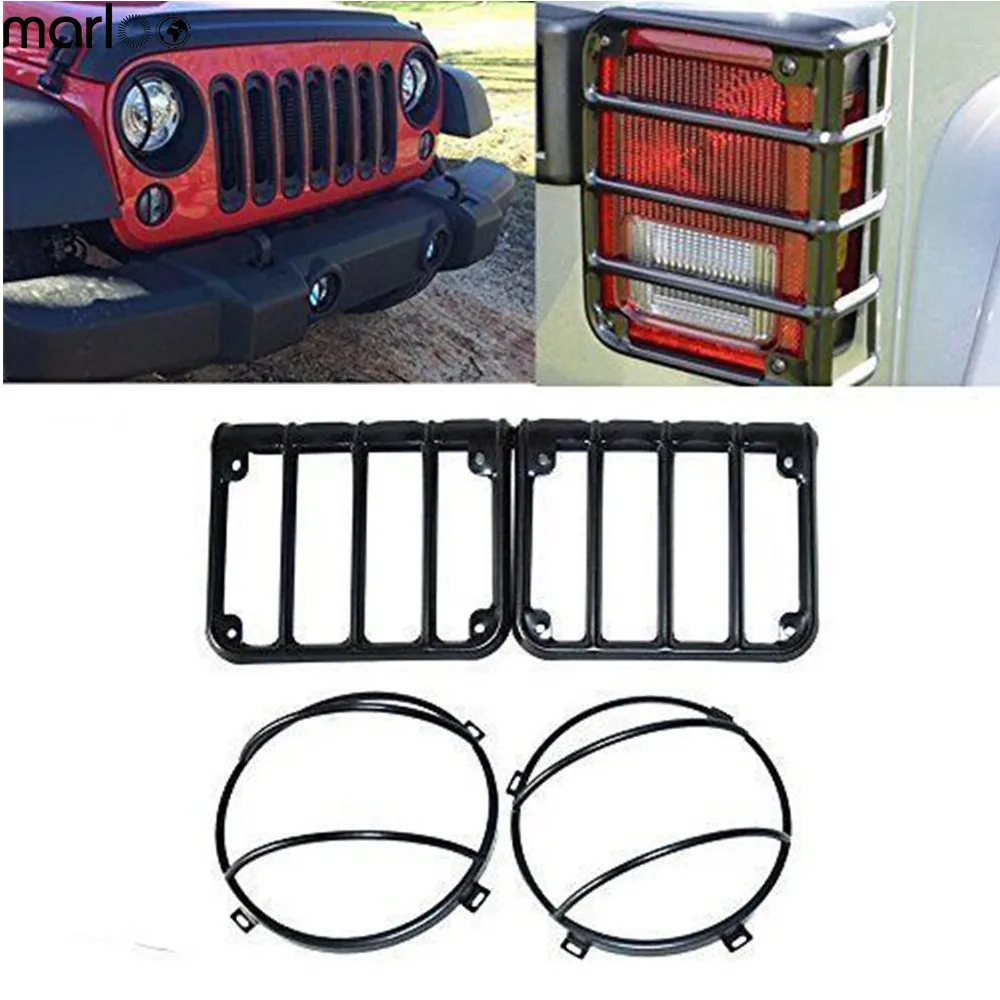 Marloo 4 шт. для 2007 2017 Jeep Wrangler JK неограниченные матовые черные Защитные чехлы задних