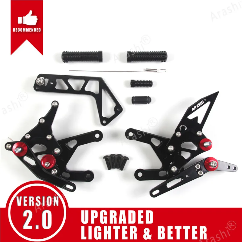 Arashi мотоциклетная Подножка для YAMAHA YZF R1- CNC Регулируемые подножки Rider Rearset YZF-R1 R1M R1S RN32 - Цвет: Black