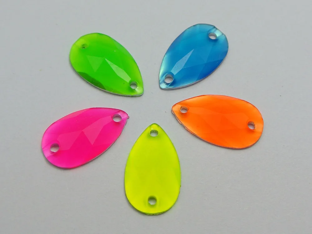 100 смешанных неоновых цветов с плоской задней стороной акриловые каплевидные