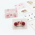 Оптовая продажа 200 шт. 3,5x2,5 см простая мраморная ветрозащитная упаковка для сережек-гвоздиков подвесная бирка с 2 отверстиями, цветная печатная витрина для ювелирных изделий