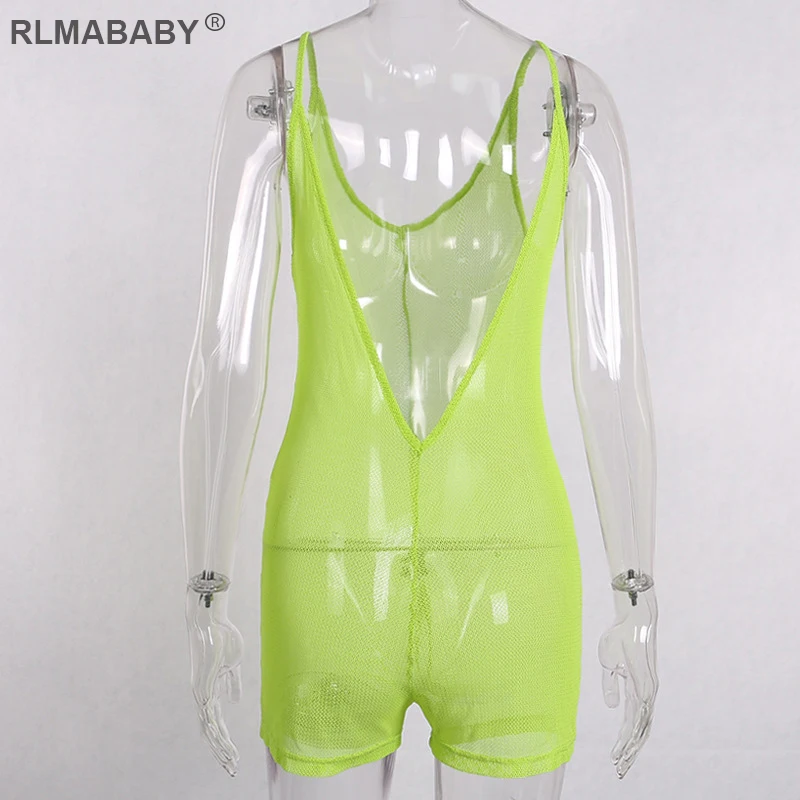 Летние rlmababy Комбинезоны на бретельках с открытой спиной, женские комбинезоны с v-образным вырезом без рукавов, повседневные пляжные короткие комбинезоны