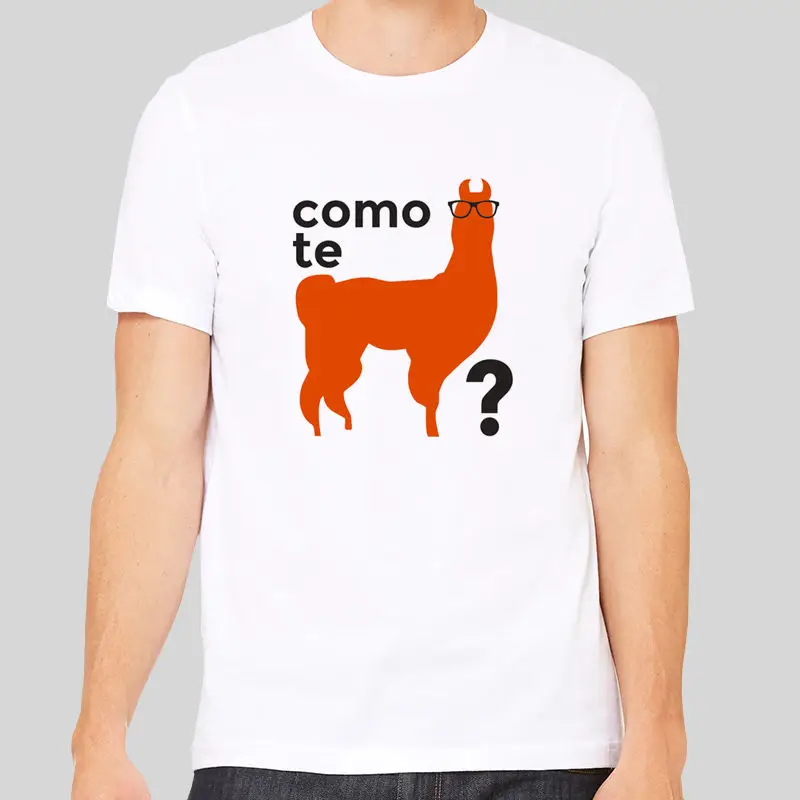 Como Te llamas Spainish Lama Name Funny Tee Top T-shirt Unisex Women Men Quote T Shirt Print Cotton Short Sleeve | Мужская одежда