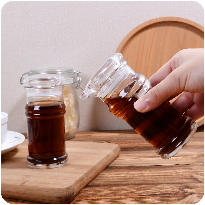 

BalleenShiny 1pc Leak-proof Seal Food Grade Acryl Transparent Bottle Seasoning Pot Spice Vinegar Soy Sauce Jar Kitchen Box