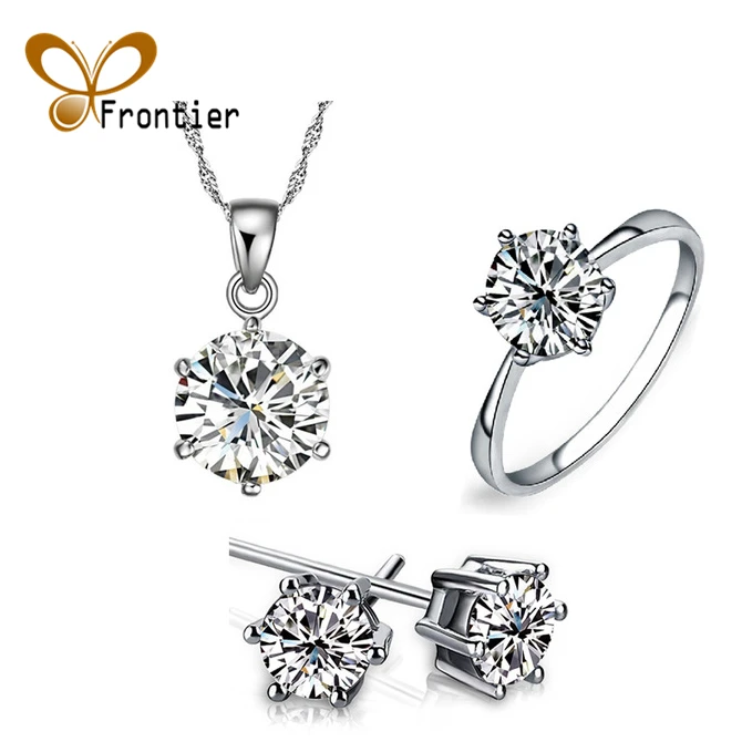 Комплект из колье серёг и кольца с австрийскими кристаллами|fashion jewelry set|jewelry