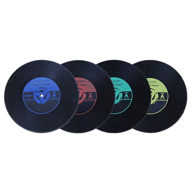 Винтажные CD виниловые подставки для чашек кофейных напитков Нескользящие