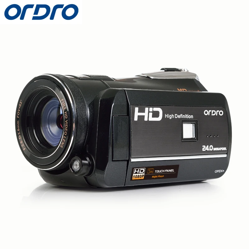 ORDRO Full HD 1080P 18X цифровая камера 3," с сенсорным экраном Цифровая видеокамера с разрешением 24 МП с сенсорным экраном и дистанционным управлением