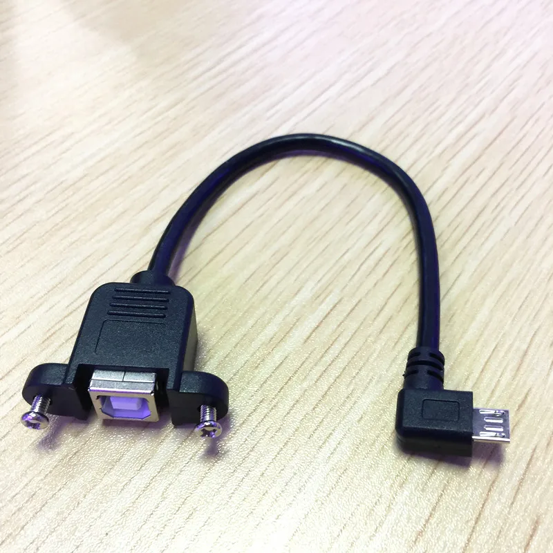 90 градусов левый Угловой Micro USB штекер к USB2.0 B Женский Кабель для принтера с