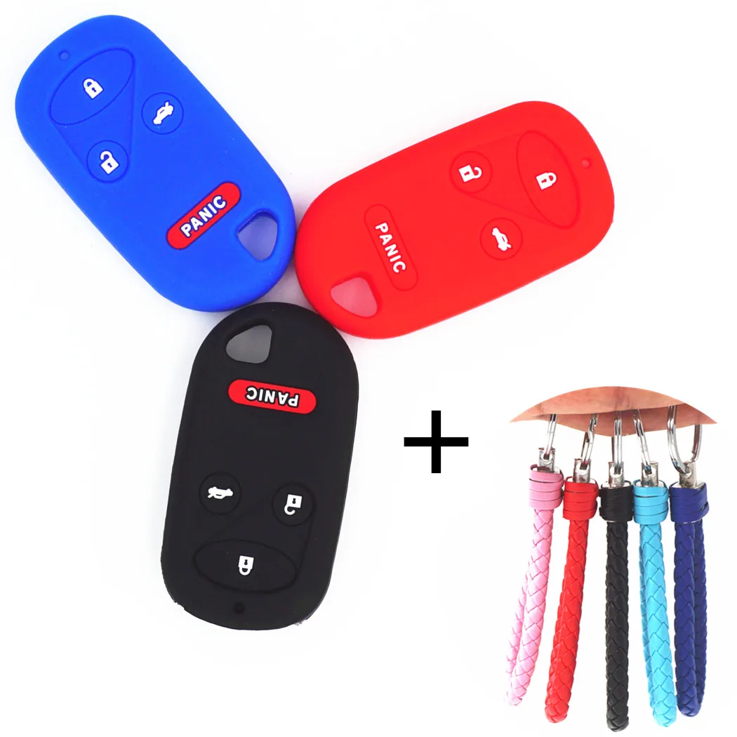 

WFMJ Silicone Key Cover Case Chain for Honda Accord Civic Del Sol Insight Odyssey Pilot S2000 Prelude For Acura TL RL CL Integra