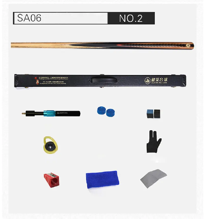 Jianying ручной работы серии цельный Снукер cue Stick 10 мм с чехол для кия набор Китай