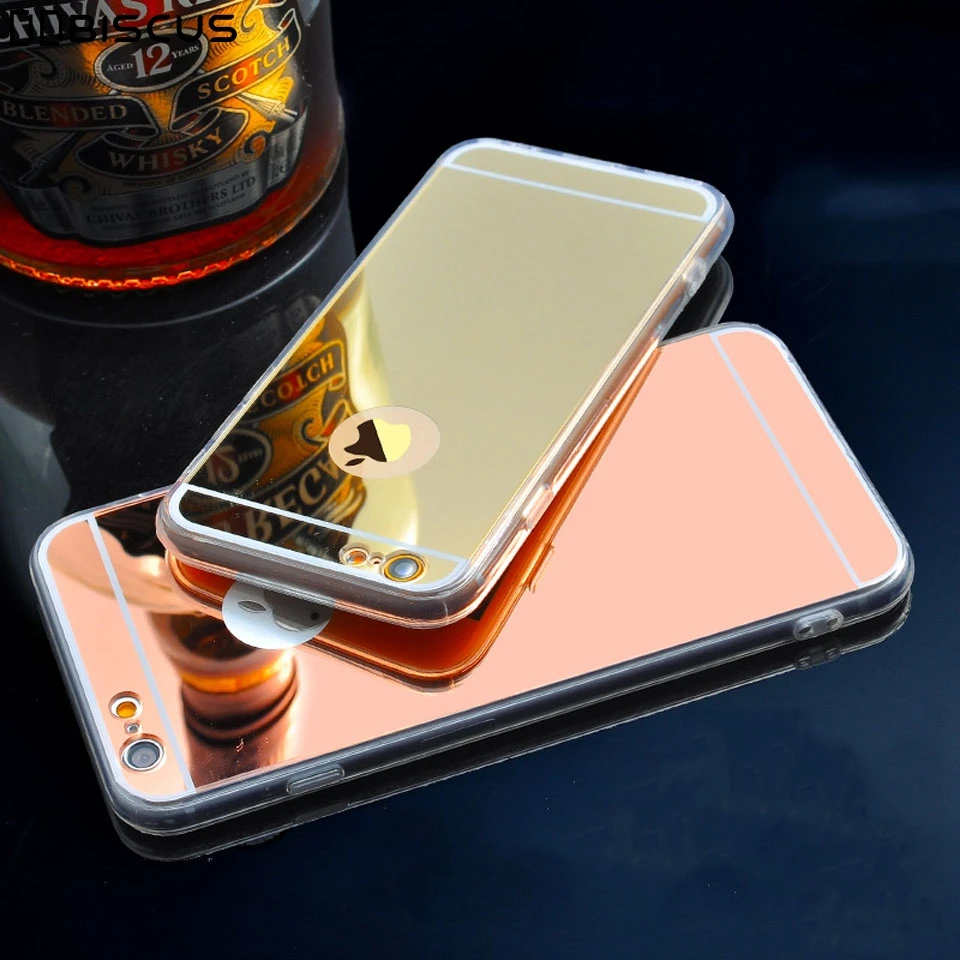 Роскошный зеркальный ТПУ Мягкий силиконовый чехол для iPhone 5 5S SE 6 6S 7 8 Plus 12 Mini