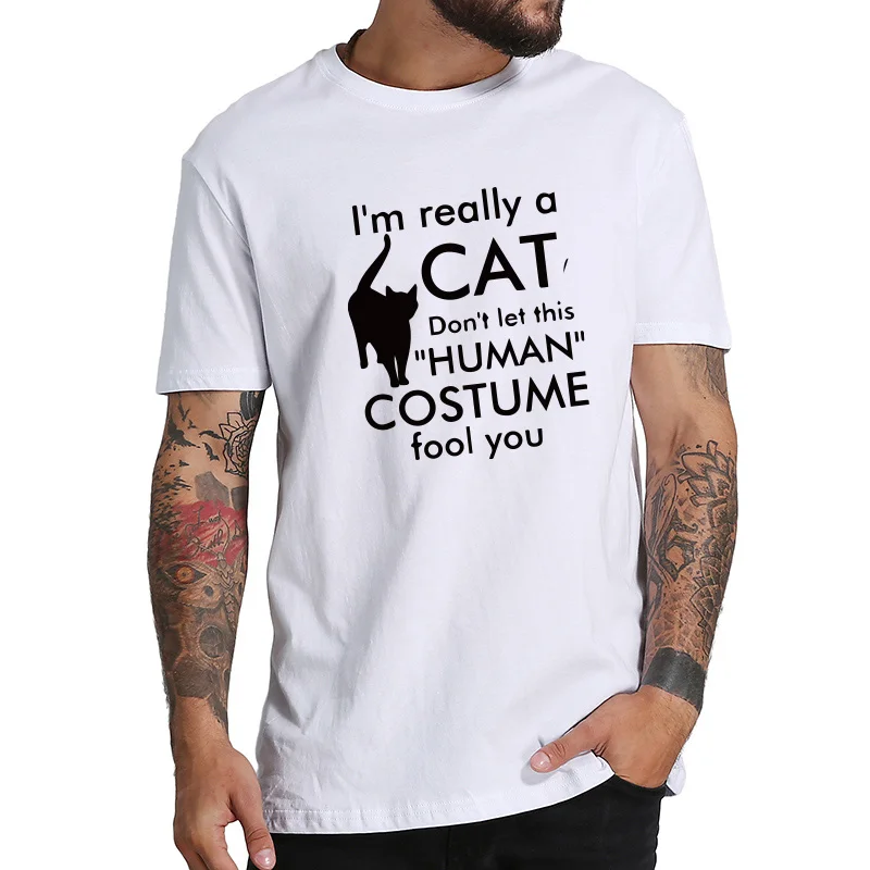 Футболка мужская с надписью I'm действительно A Cat 100% хлопок|Мужские футболки| |