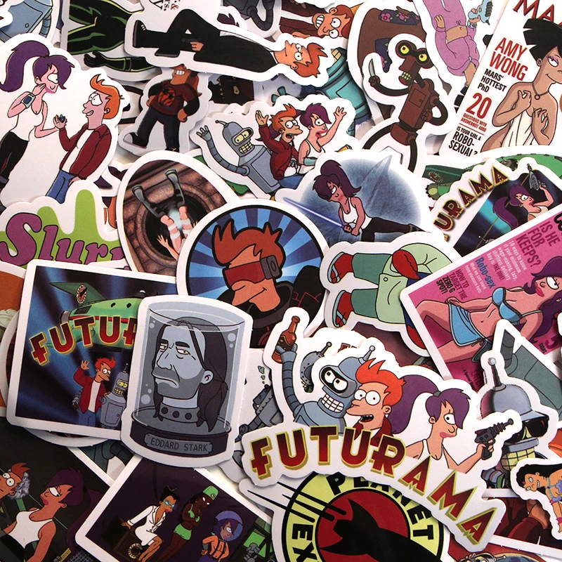 Patchfan 69 шт. Futurama смешные наклейки детские игрушки DIY ПВХ водонепроницаемый мультфильм наклейки для скрапбукинга альбом наклейки для гитары A1493