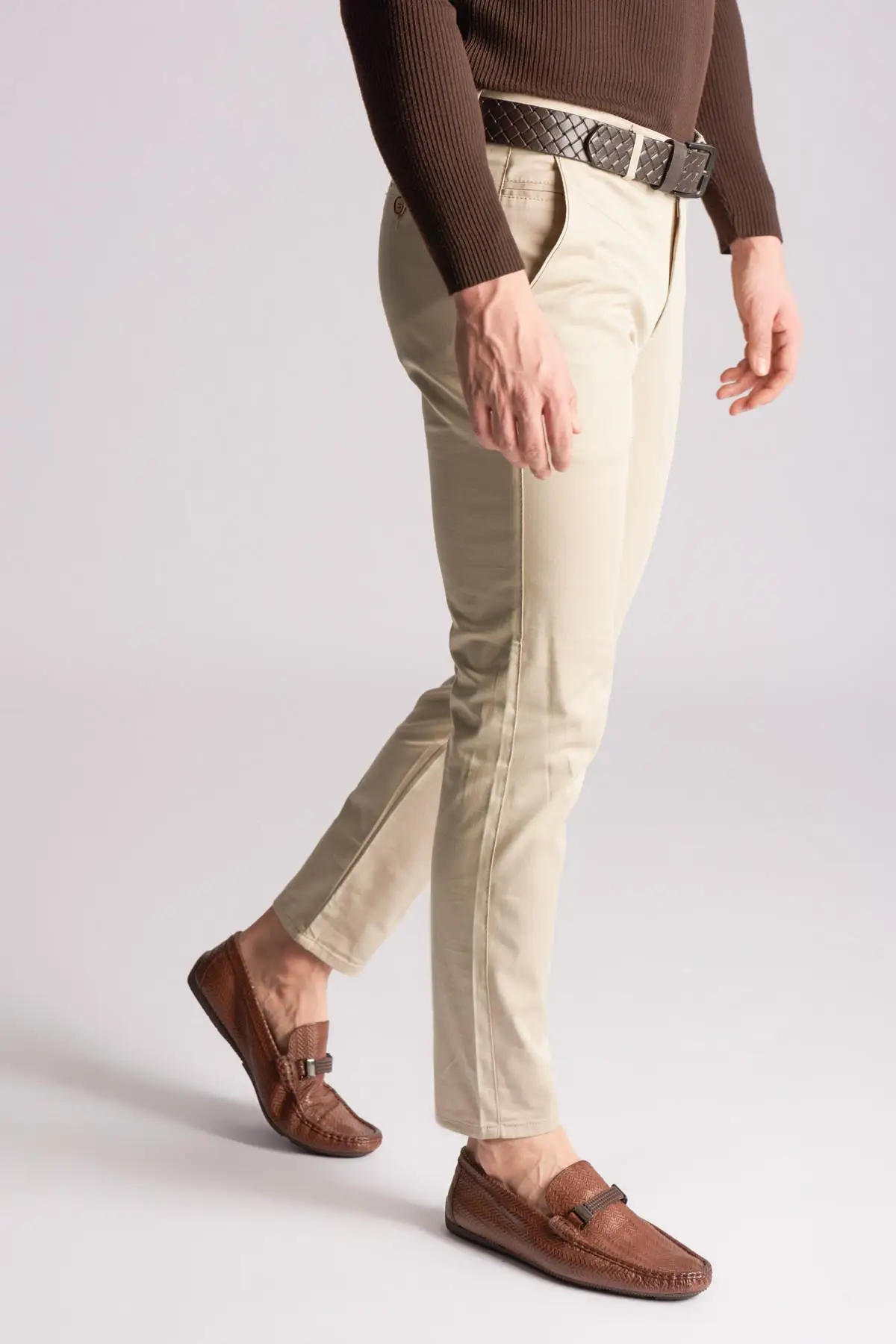 Жемчужные темно-коричневые мужские лоферы 120130005595 |