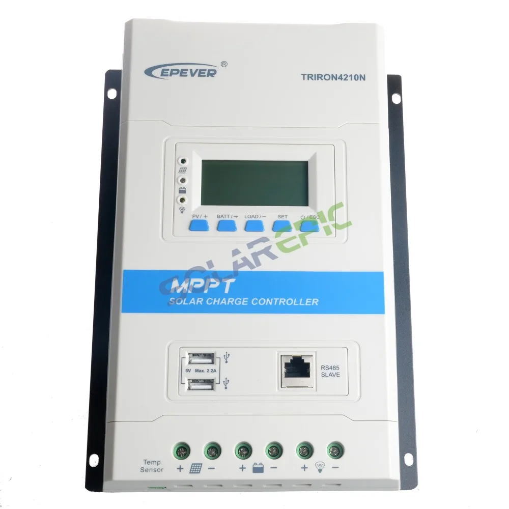40A Epever Triron модульный MPPT Солнечный контроллер заряда 12В/24В TRIRON4210N солнечный