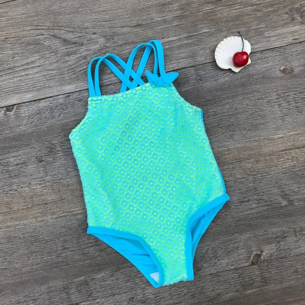 2020 кружевной купальник для девочек с бантом купальный костюм детский цельный