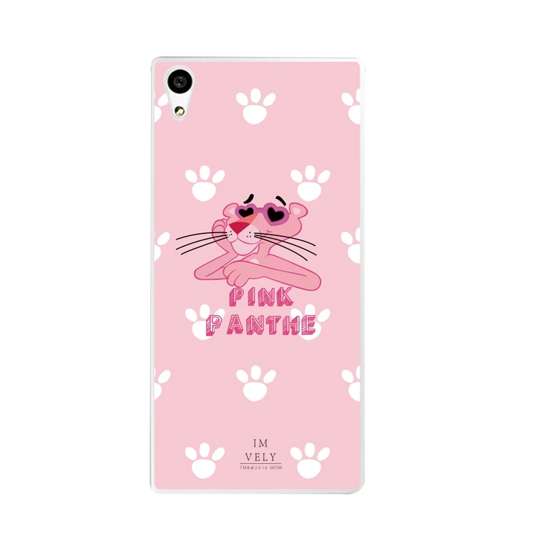 Feather Soft Clear TPU Phone Case For Sony Z2 Z3 Z4 Z5 C3 C4 C5 Coque Fundas Printed Pink Panther Silicone Cover Free Shipping | Мобильные