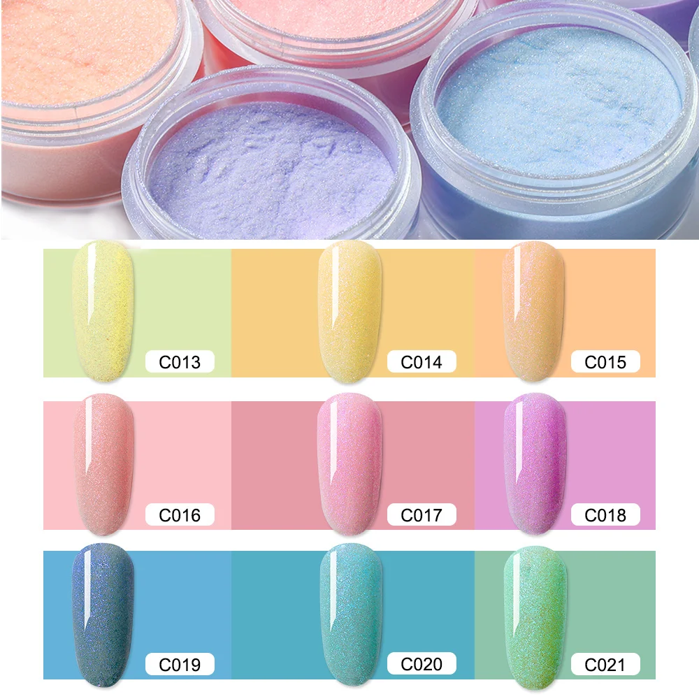 Летняя цветная пудра для ногтей Система пудры натуральная сухая прочная