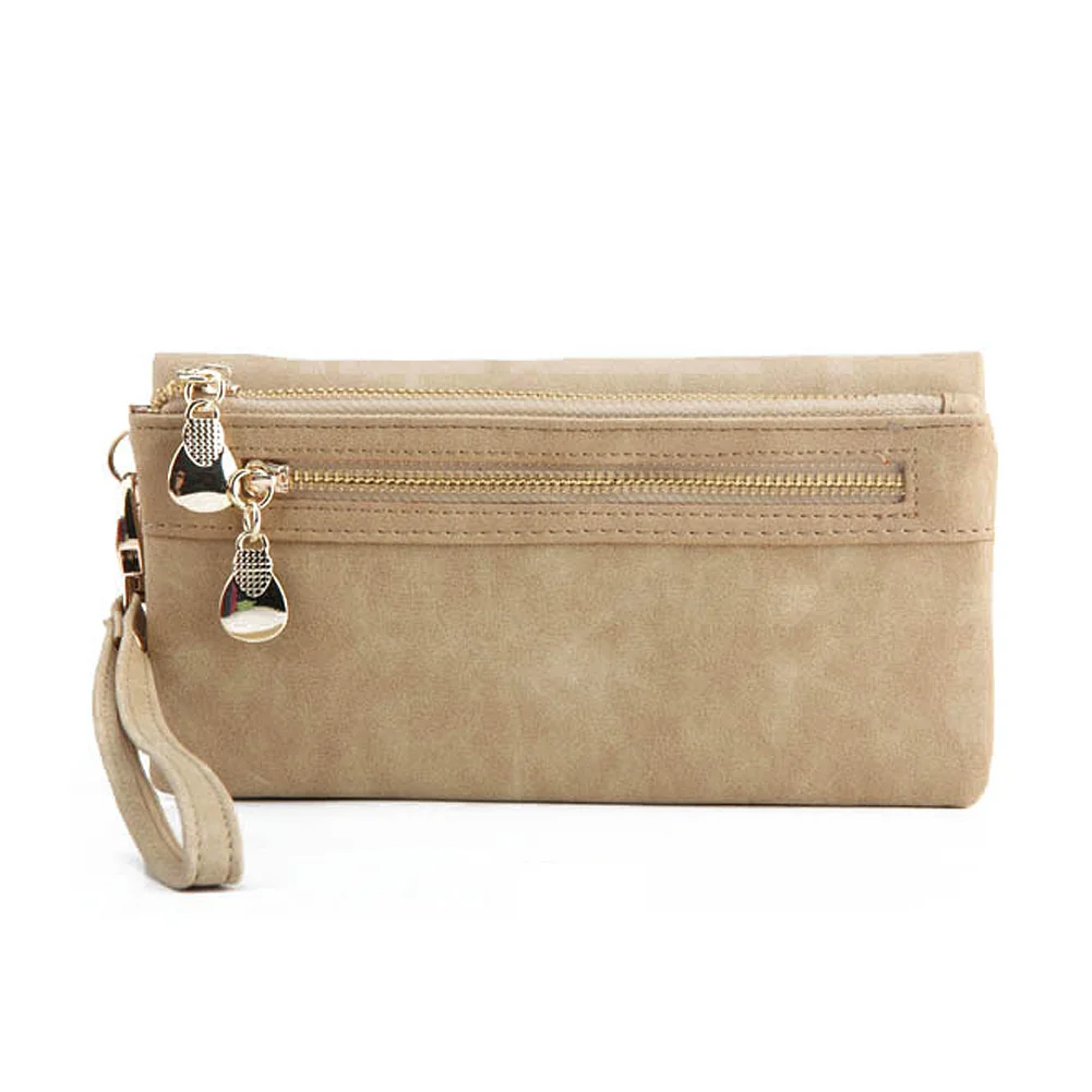 Новое поступление женский модный винтажный Длинный кошелек из матовой кожи с